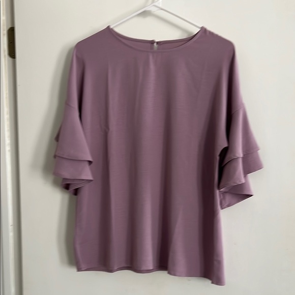 Lavender Ruffle Sleeve Top - Picture 1 of 2